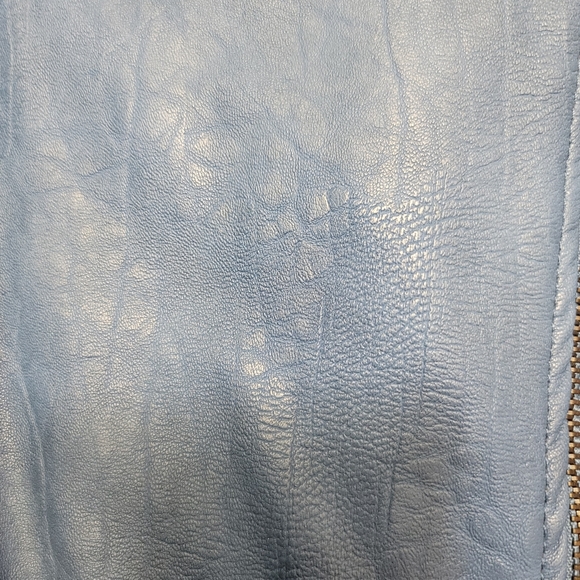 NWOT. Alfani heather blue faux leather bomber jacket. Size M. (509) - Picture 4 of 8